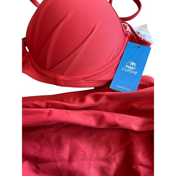 Cupshe Rust‎ Color Bathing Suit Women's Size Large Top Molded Cups - Picture 2 of 4